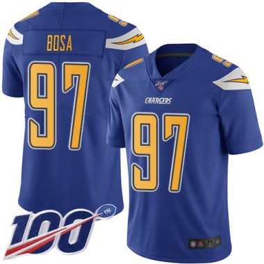 Los Angeles Chargers NFL Football Joey Bosa Electric Blue Jersey Men Limited 97 100th Season Rush Vapor Untouchable